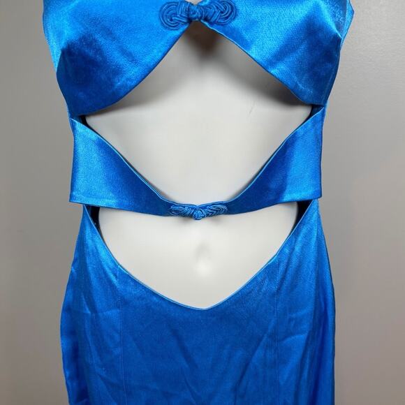 Sau Lee Palmer Cutout Bodycon Azure Blue Maxi Dress Size 00 - Picture 4 of 9